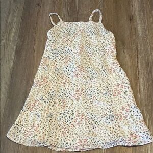 Abercrombie Kids Cream Top with Pink & Blue Floral Trim